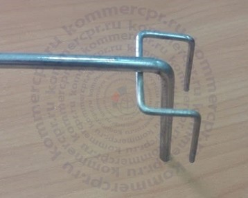 Крючок на решетку одинарный 300 мм диаметр 6 мм (хром) FG-5006А