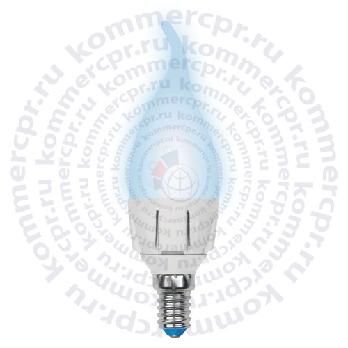 Лампа светодиодная, форма свеча на ветру LED-CW37 7W/NW/E14 FR PLP01WH