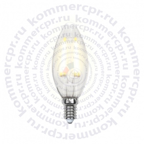 Лампа светодиодная, форма свеча, прозрачная LED-C35-6W/WW/E14/CL PLS02WH