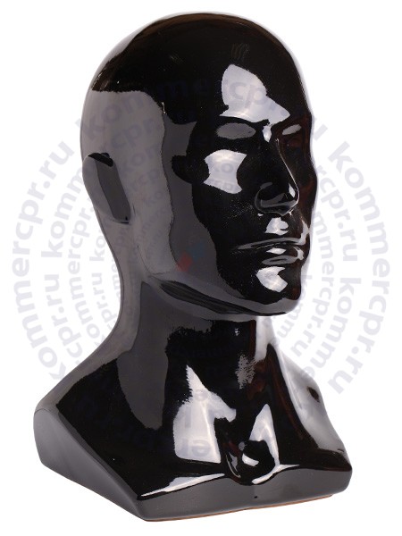 Голова мужская глянцевая Г-402 (черная) 