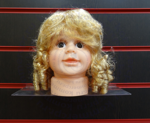Манекен детской головы девочка с имитацией волос, объем 37 см