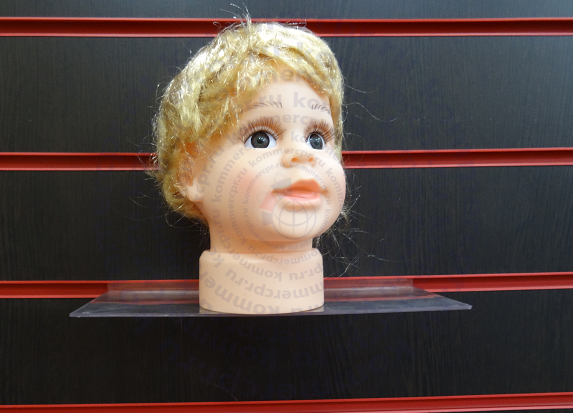 Манекен детской головы мальчик с имитацией волос, объем 37 см
